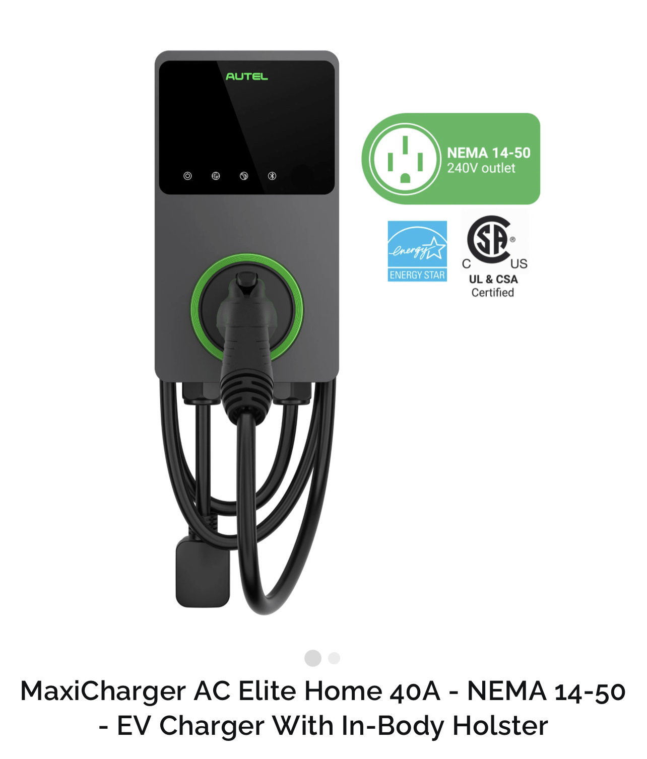 MaxiCharger AC Home 40A - NEMA 14-50 - EV Charger With In-Body Holster ...